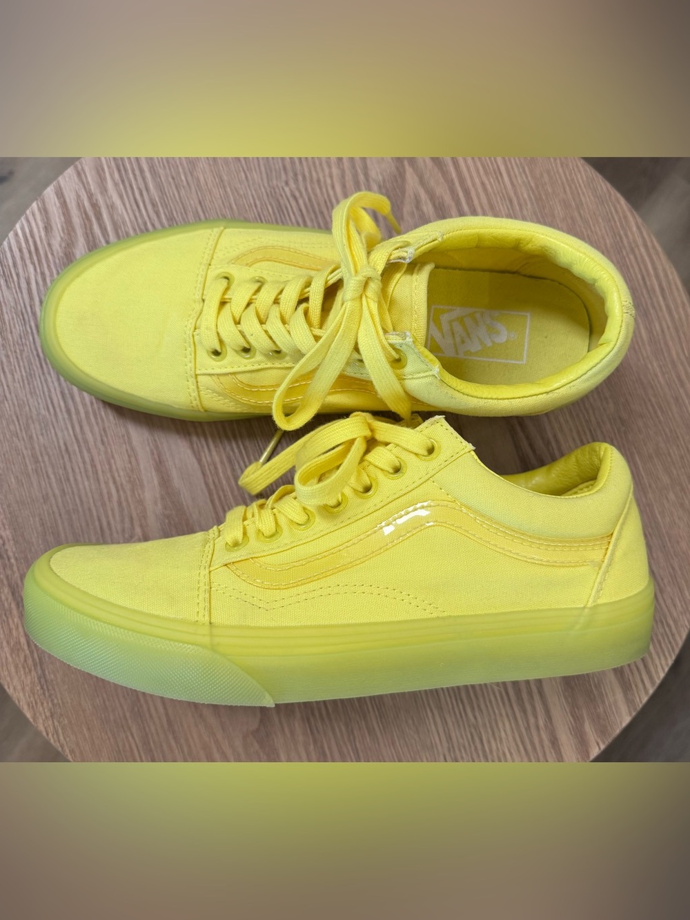 UNISEX Vans Bright Yellow Canvas Old Skool Low-Top Sneakers